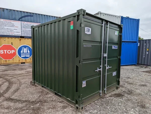 Seecontainer 10 Fuß, dunkelgrün, gebraucht