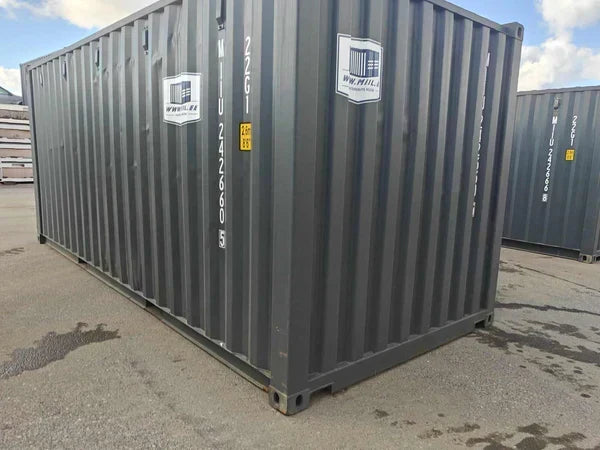 Seecontainer 20 Fuß, grau, gebraucht