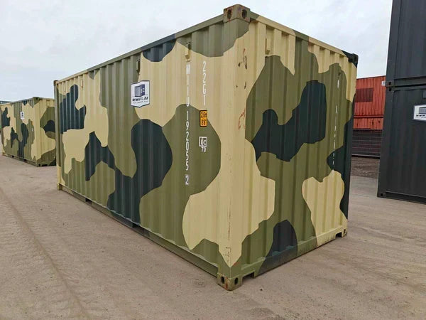 Seecontainer 20 Fuß, militärgrün, gebraucht