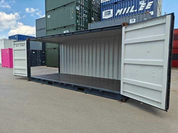 Seecontainer 20 Fuß mit Seitentür, grau, gebraucht