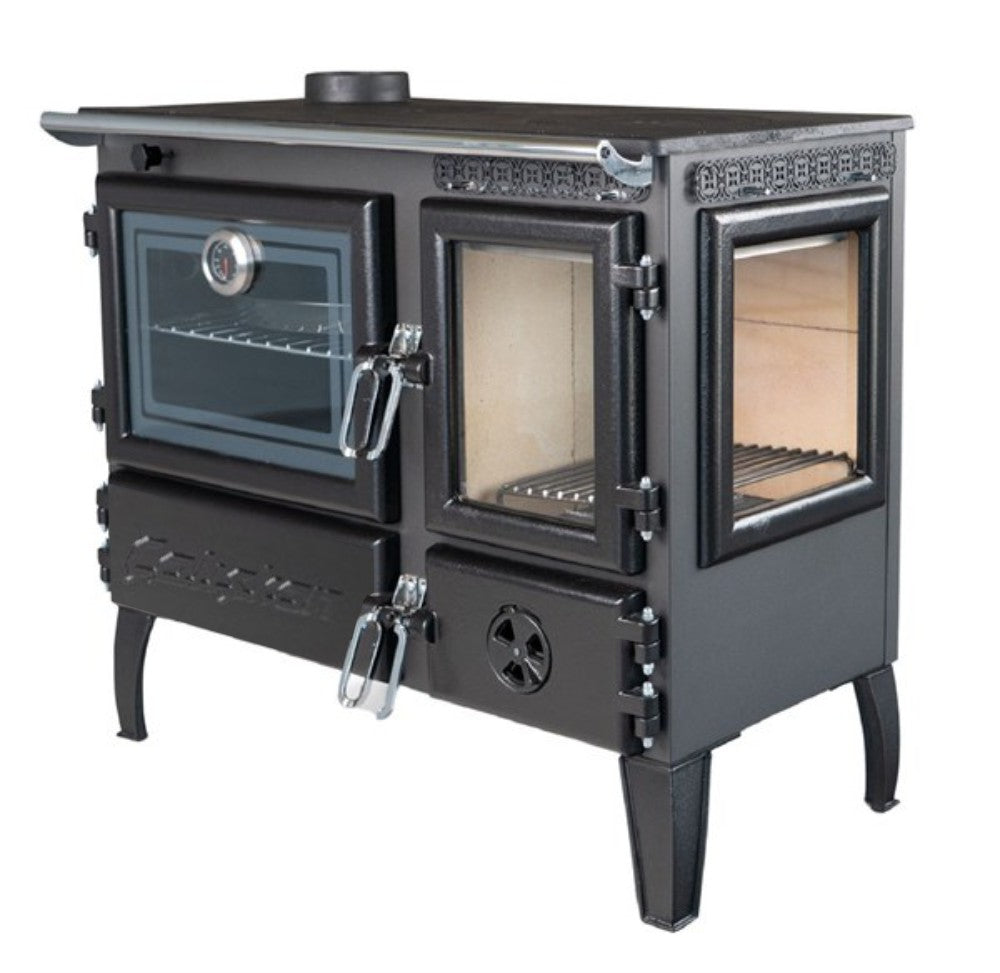 EEC A - Panorama wood-burning stove model 214-3D left with 6.04 kW - Lots of cast iron!