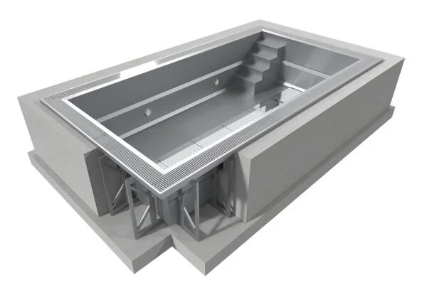 Pool Expert Edelstahl-Schwimmbecken, 3x6x1,34 m