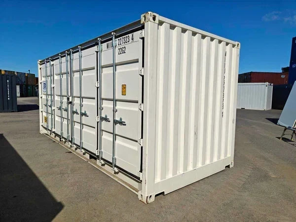 Seecontainer 20 Fuß mit Seitentür, weiß, gebraucht