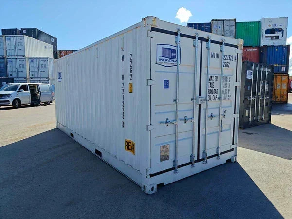 Seecontainer 20 Fuß mit Seitentür, weiß, gebraucht