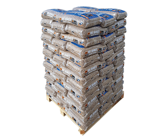 Holzpellets – Palette mit 72 Säcken à 15 kg