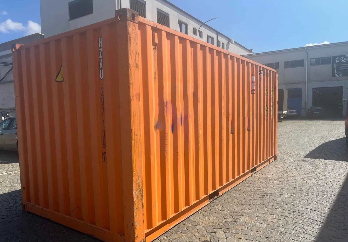 Seecontainer 20 Fuß, gelb, gebraucht