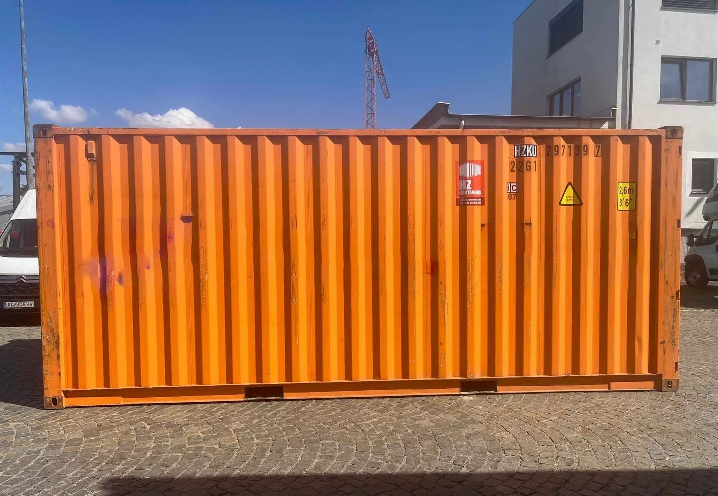 Seecontainer 20 Fuß, gelb, gebraucht