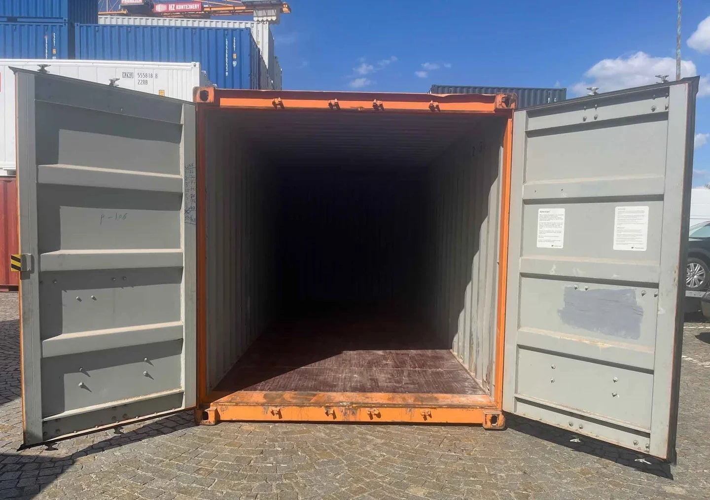 Seecontainer 20 Fuß, gelb, gebraucht