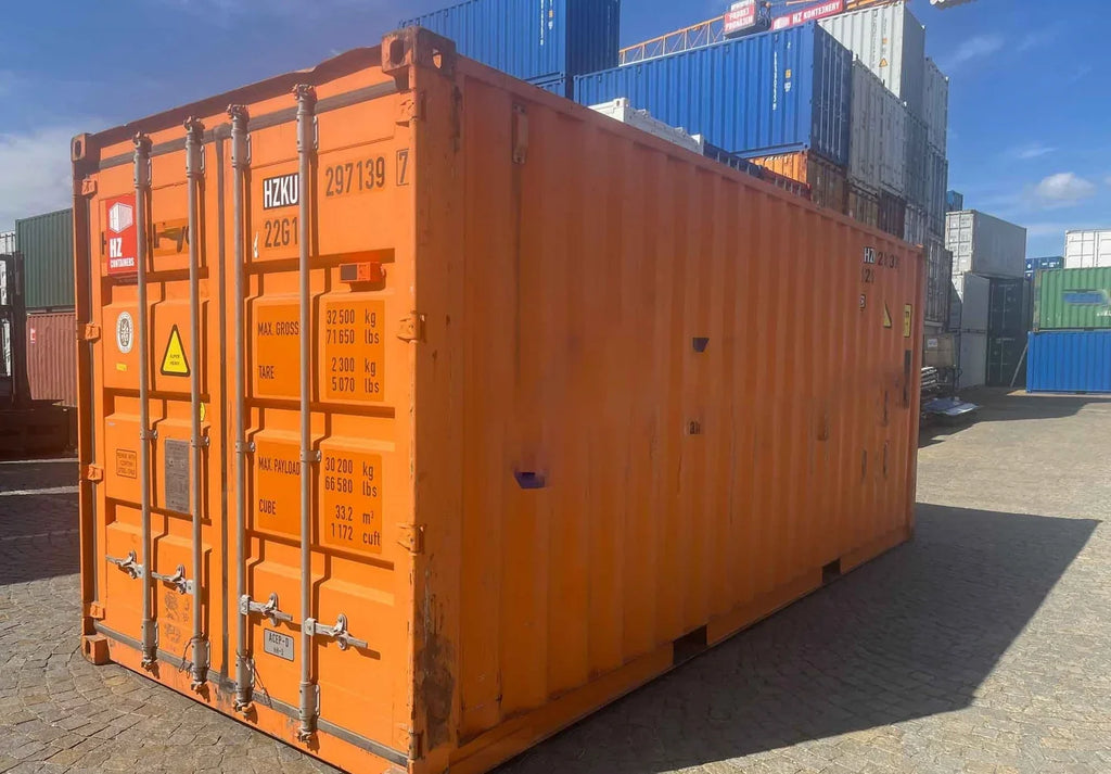 Seecontainer 20 Fuß, gelb, gebraucht
