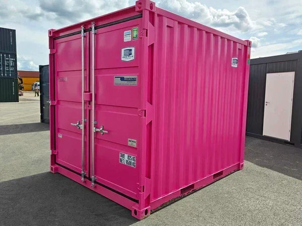 Seecontainer 10 Fuß, rosa, gebraucht