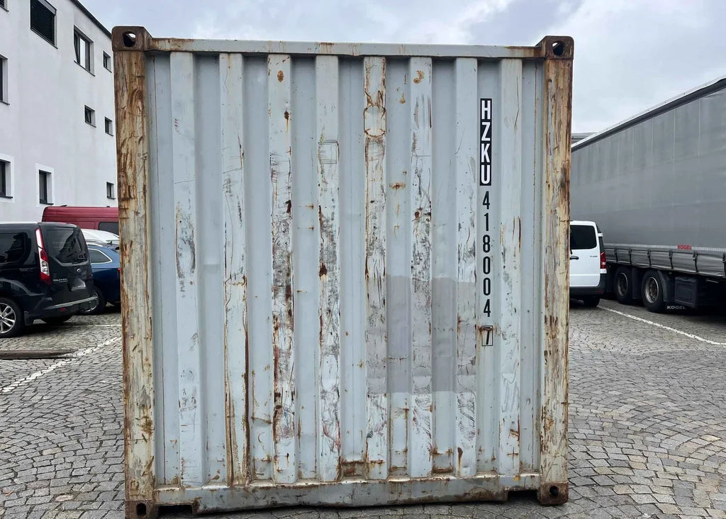 Seecontainer 20 Fuß, hellgrau, gebraucht