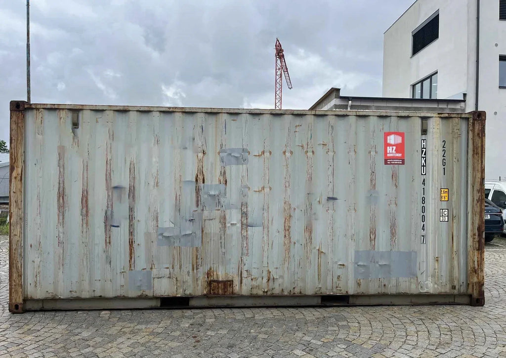 Seecontainer 20 Fuß, hellgrau, gebraucht