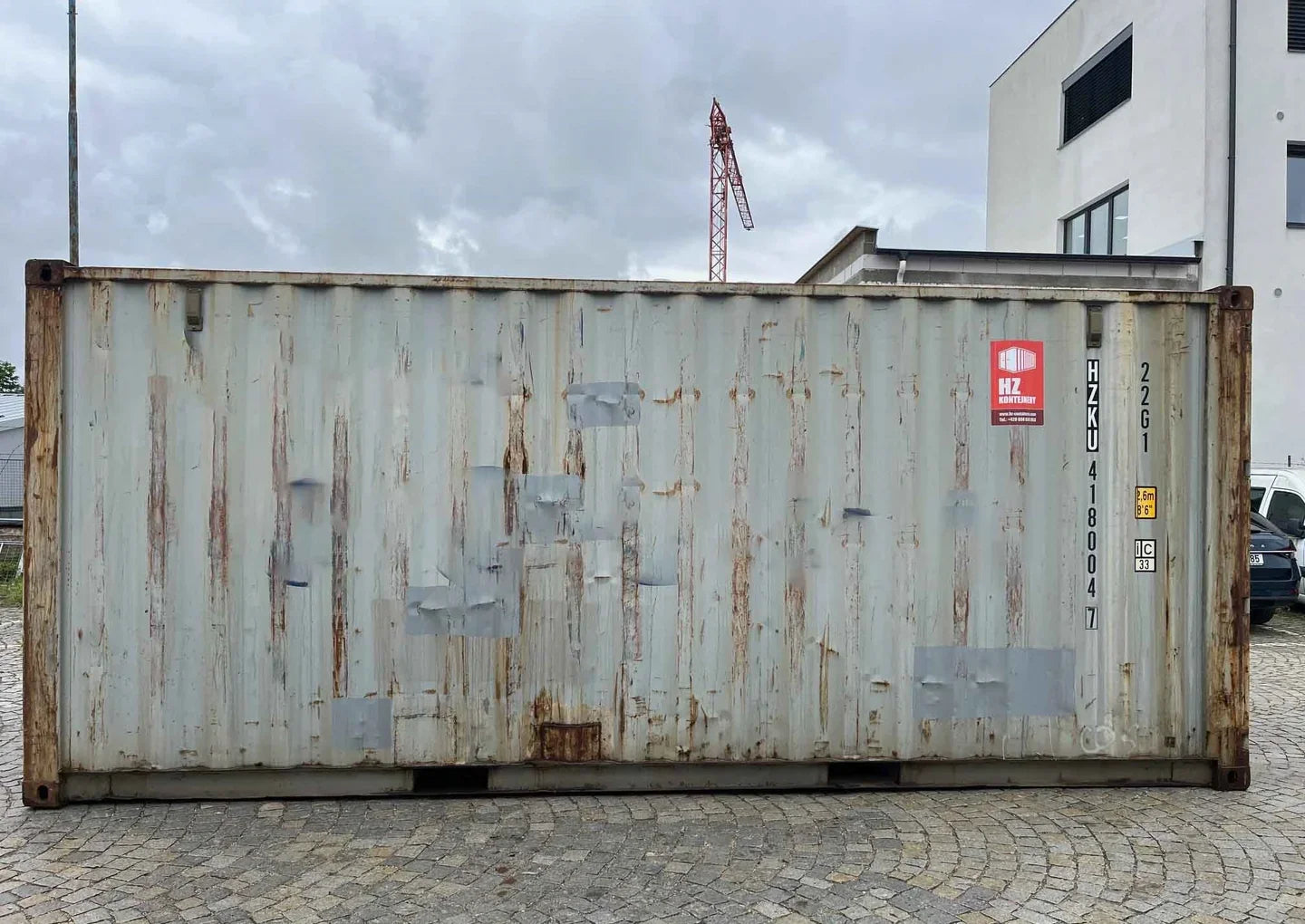 Seecontainer 20 Fuß, hellgrau, gebraucht