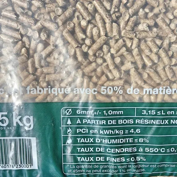 Wood pellets made from 100% softwood – EO2 DINplus – 15 kg bag