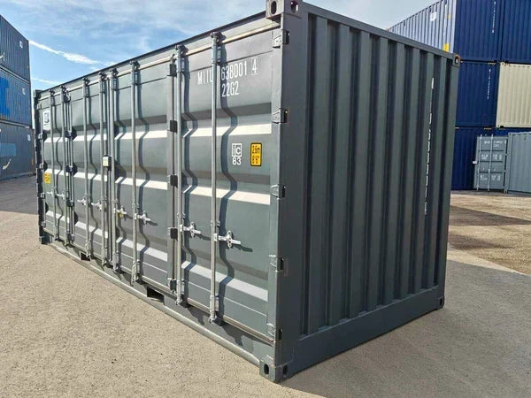 Seecontainer 20 Fuß mit Seitentür, grau, gebraucht
