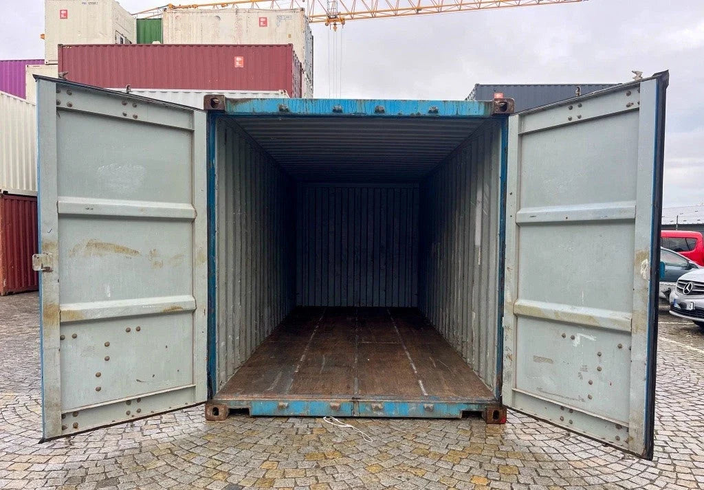 Seecontainer 20 Fuß, blau, gebraucht