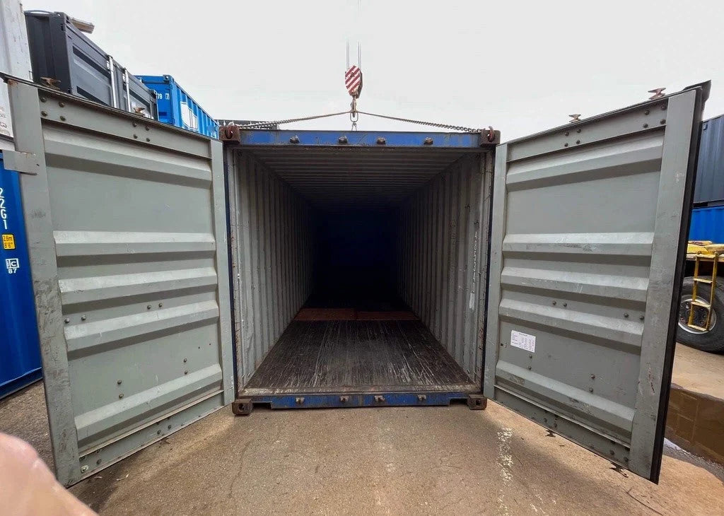 Seecontainer 40 Fuß, blau, gebraucht