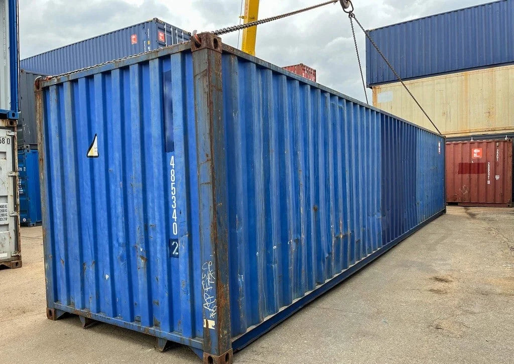 Seecontainer 40 Fuß, blau, gebraucht